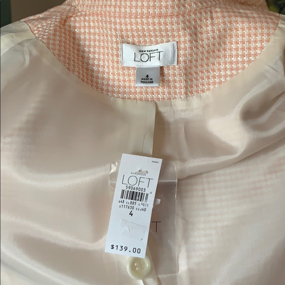 Ann Taylor peach and cream long coat jacket NWT - Picture 6 of 6